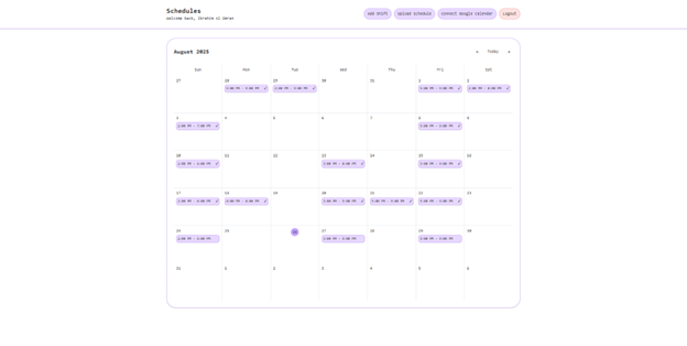 Schedules preview